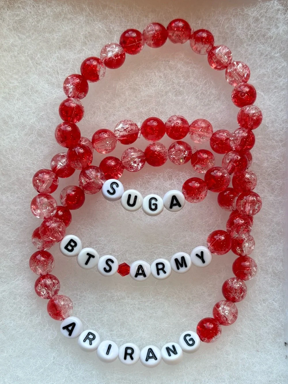(3pcs) BTS SUGA BIAS ARIRANG 2026 RED BRACELET BUNDLE